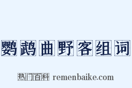 鹦鹉曲野客组词是什么意思的图片